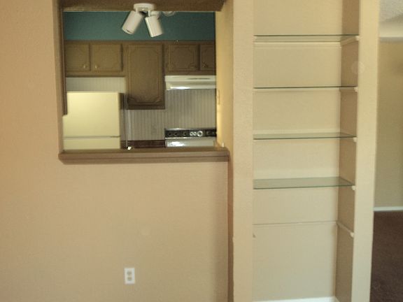 Living Room w/Alcove Shelves