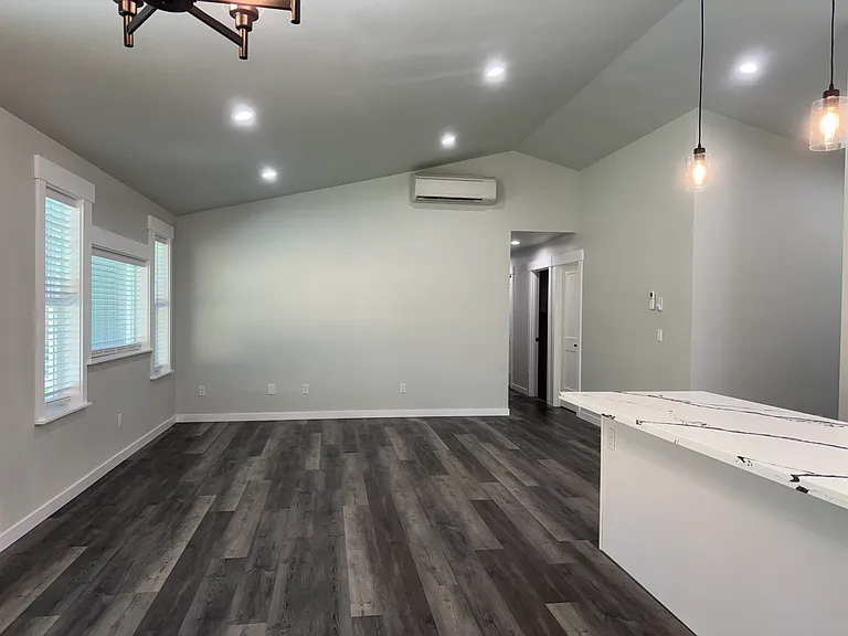 View from dining room into living room