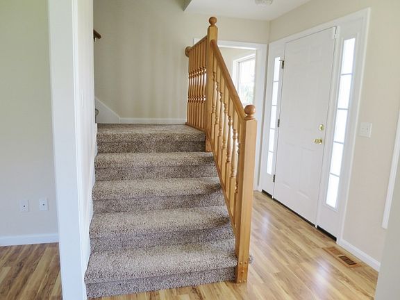 Turned stairs at front entrance