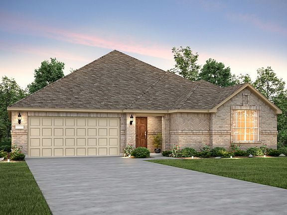 The Sunnyvale, a one-story home with 2-car garage, shown with Home Exterior B