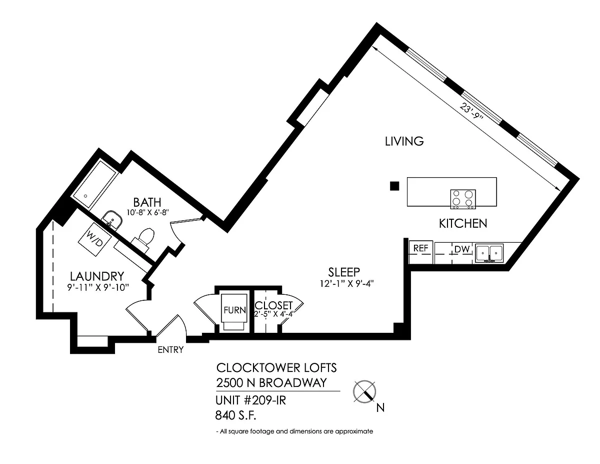 Floor plan 1 Bedroom, 1 Bath - Income Restricted