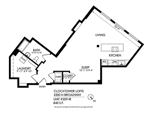 Floor plan 1 Bedroom, 1 Bath - Income Restricted