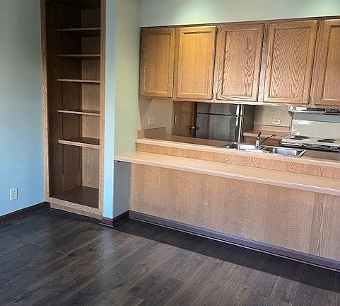 View from living room to the kitchen