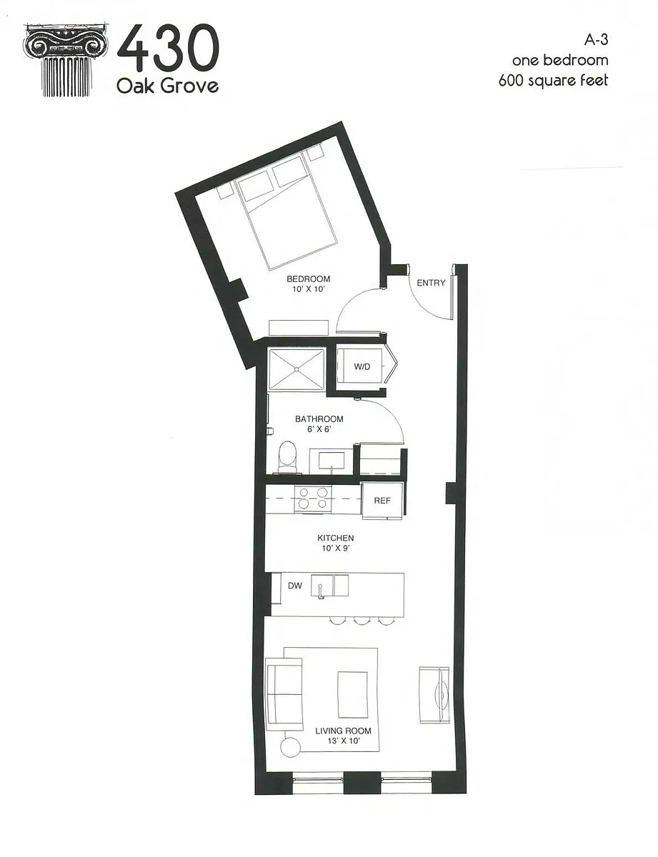 Floor plan 1 BR A-3
