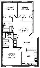 Floor plan 3 Bedroom 2 bathroom