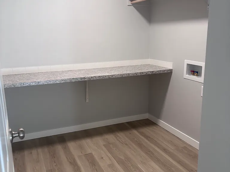 laundry room upstairs. New washer and dryer to be installed