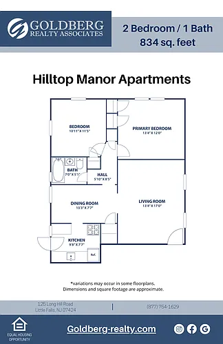 Floor plan Two Bedroom Dining Room