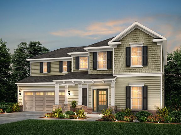 Waterstone Exterior 5 features siding, shakes, brick accents and covered front porch