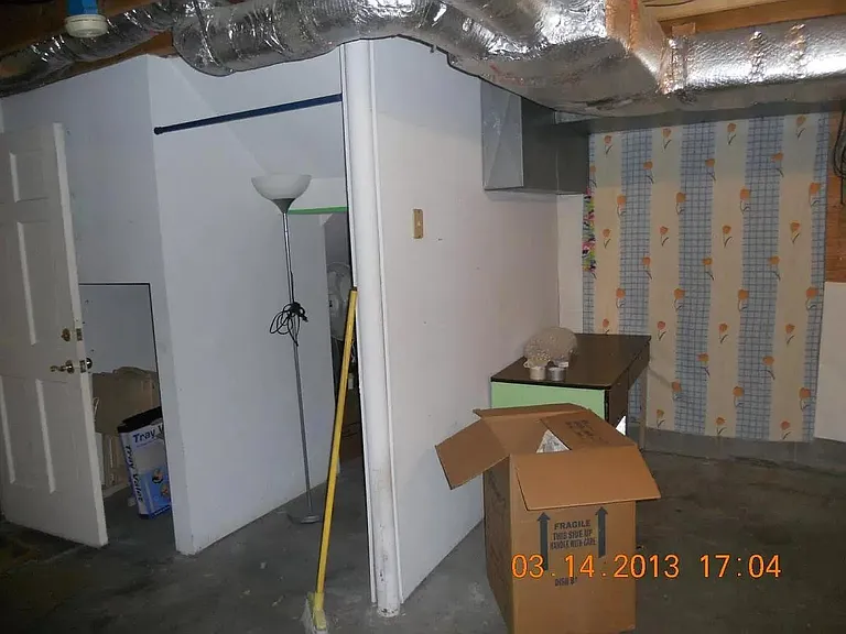 basement with HVAC vent