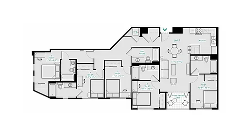 Floor plan Private Bedroom and En Suite Bathroom