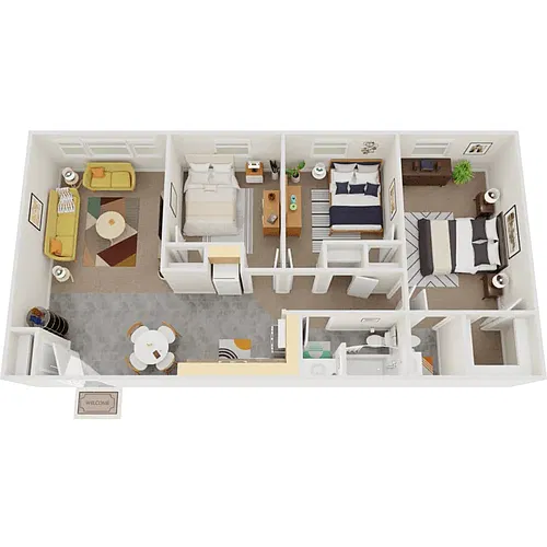 Floor plan Classic Three Bedroom Two Bath