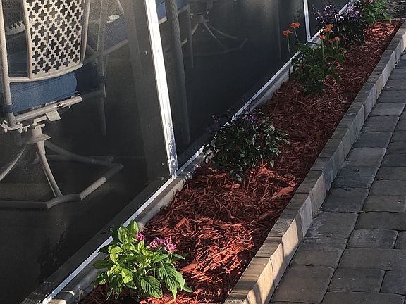 Shaded garden patio