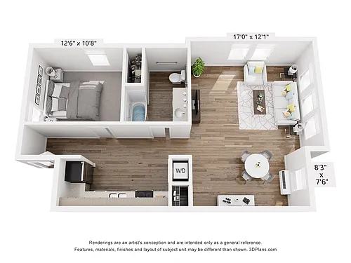 Floor plan 1X1 C