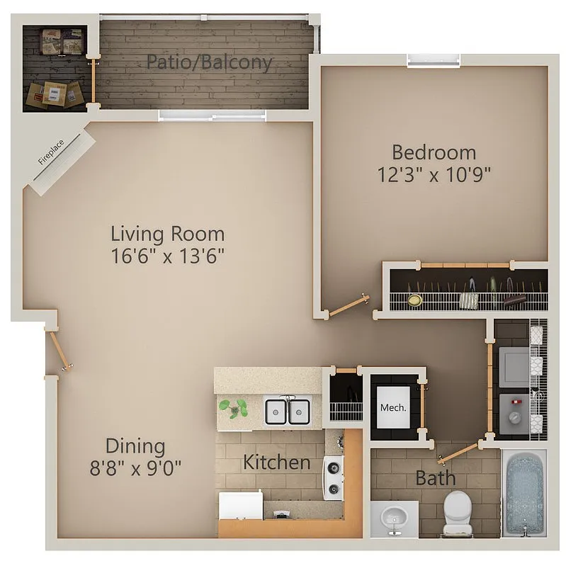 Floor plan 1 Bedroom