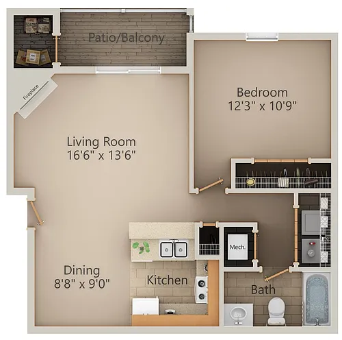 Floor plan 1 Bedroom
