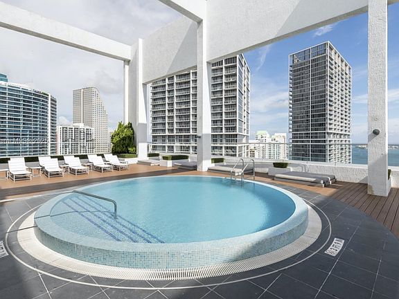 Rooftop pool with bay views