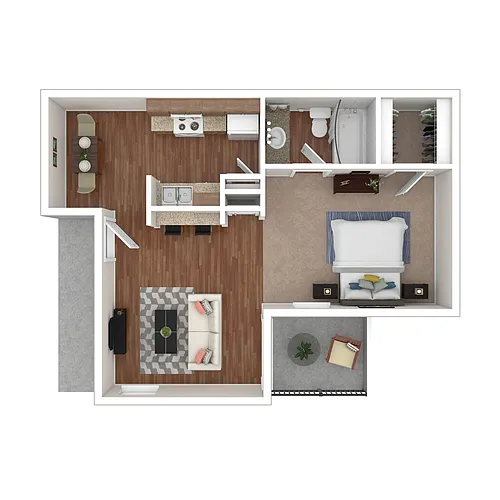Floor plan One Bedroom One Bath