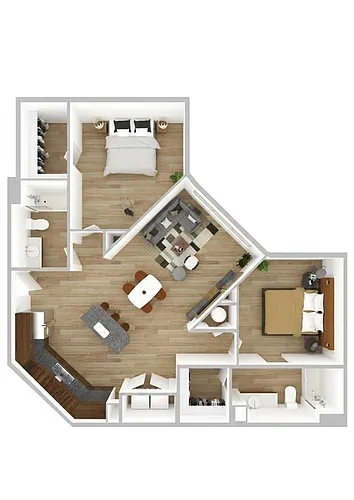 Floor plan 2X2 (A-2; Type B)