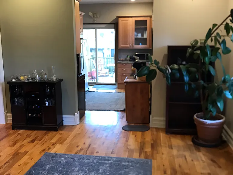 gracious dining room opens to kitchen and deck