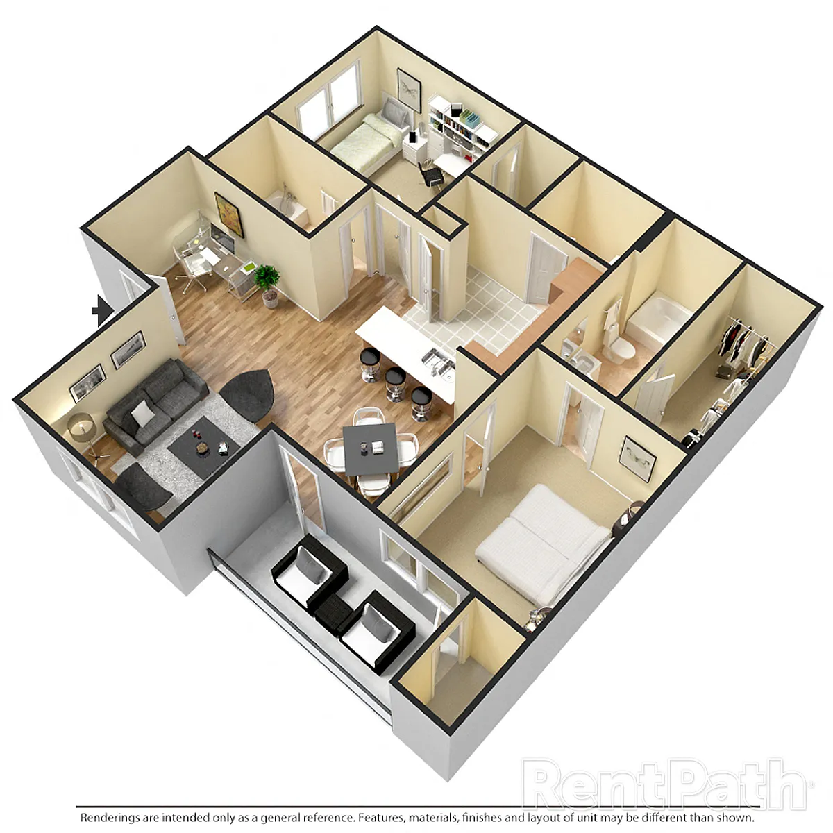 Floor plan 2X2 D