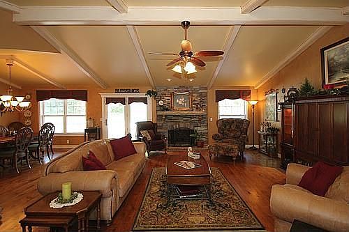 Living Room with amazing faux-finished walls