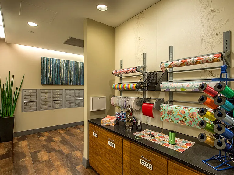 Wrapping station available to quickly wrap that perfect gift