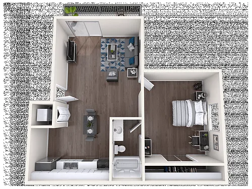 Floor plan 1 Bed, 1 Bath