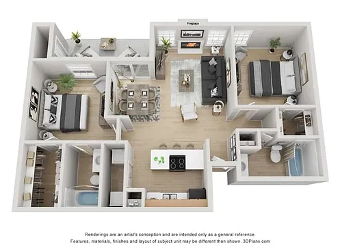 Floor plan 2x2B