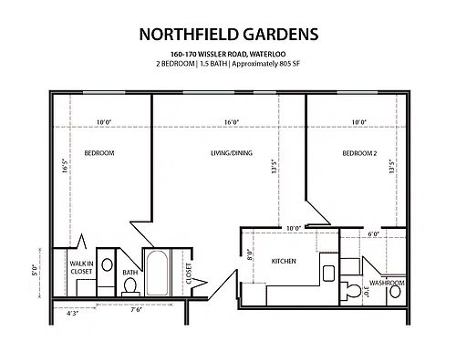 Floor plan Two Bedroom + Two Bath 2 Bed 2 Bath