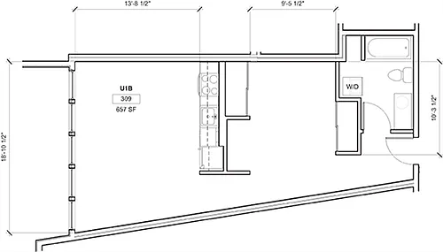 Floor plan Urban 1 Bedroom B