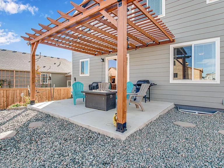 Pergola provides shade for summertime sitting!
