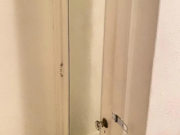 Bedroom closet door with mirror