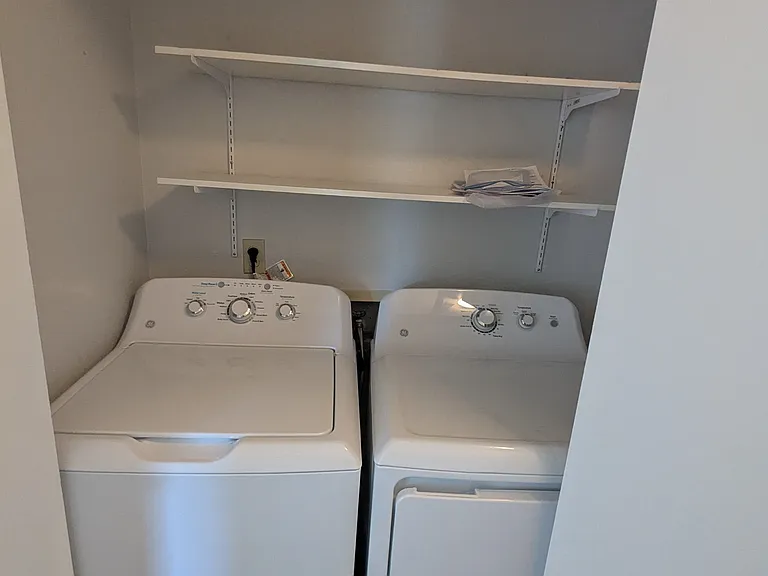Washer and dryer in unit.