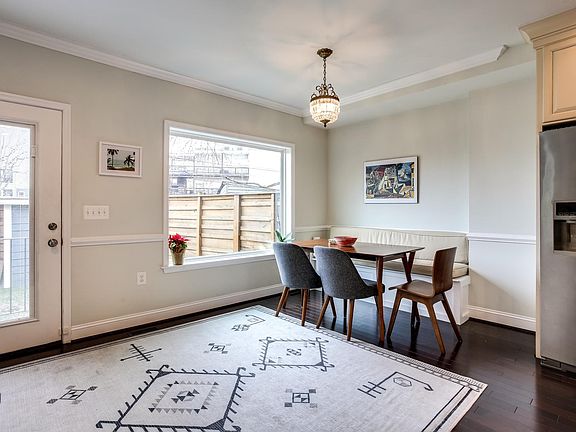 Dining area in the kitchen with natural light