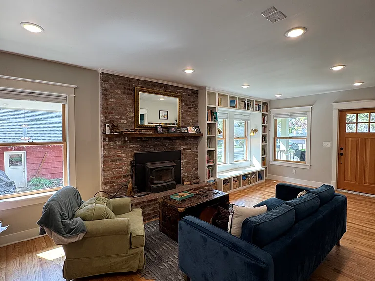 Living Room with wood stove