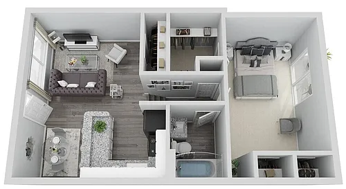 Floor plan 1 Bedroom, 1 Bathroom