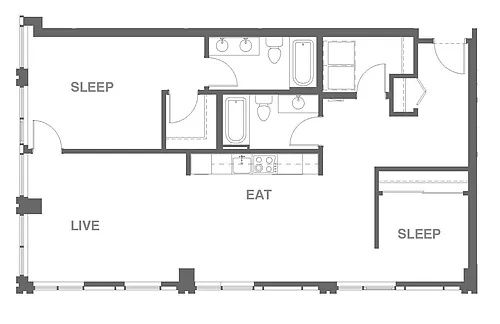Floor plan 2X2 B