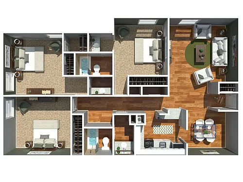 Floor plan 3 Bedroom 2 Bathroom