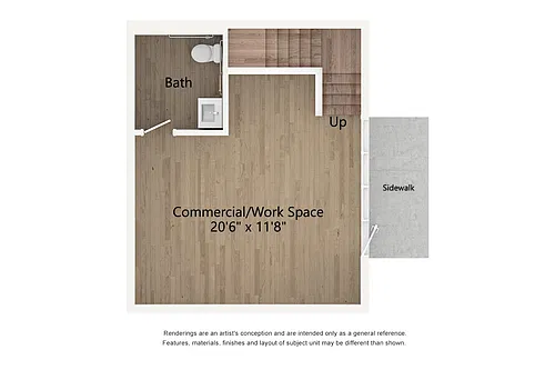 Floor plan Plan H - 1 Bedroom, 1.5 Bath