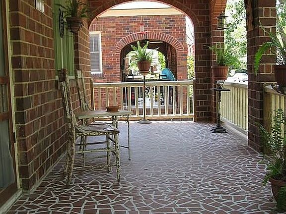 Brand new front porch slab, recreated to look exactly like the original.