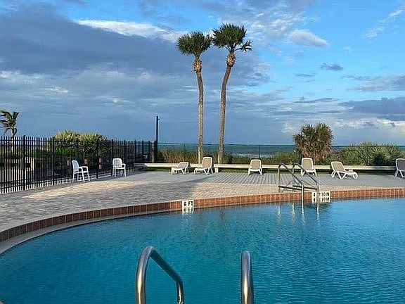 Pool overlooking ocean 