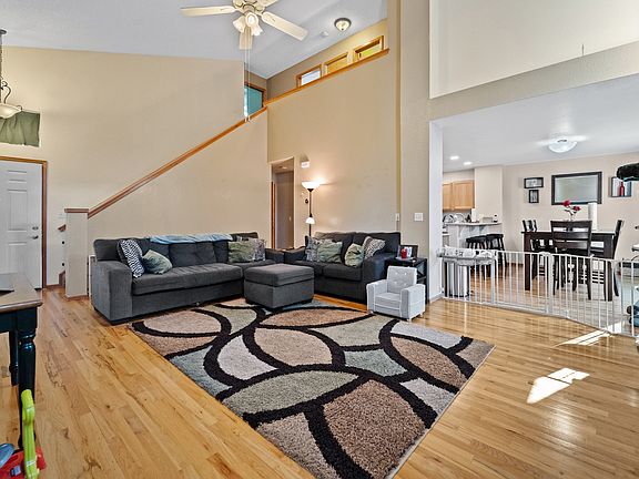 Entry and stairs from corner of living room