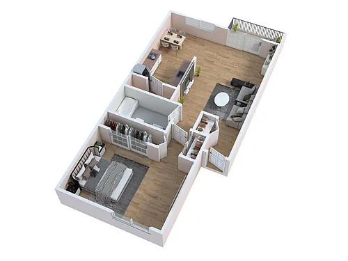 Floor plan One Bedroom - One Bath
