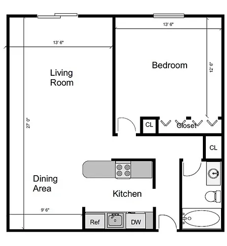 Floor plan One Bedroom