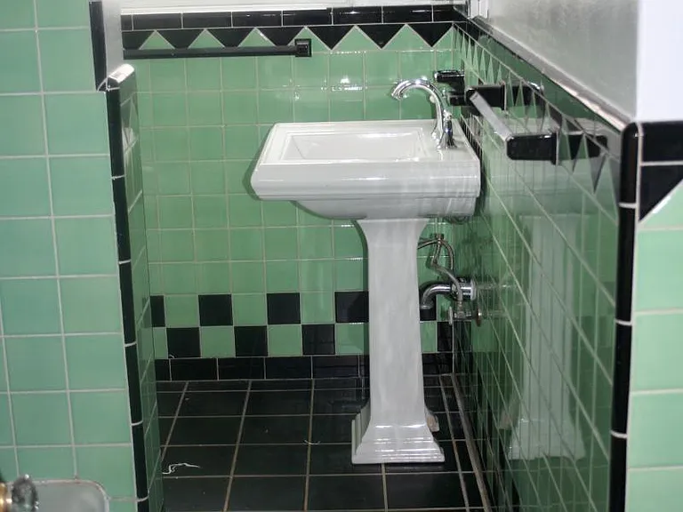 vintage but updated bath