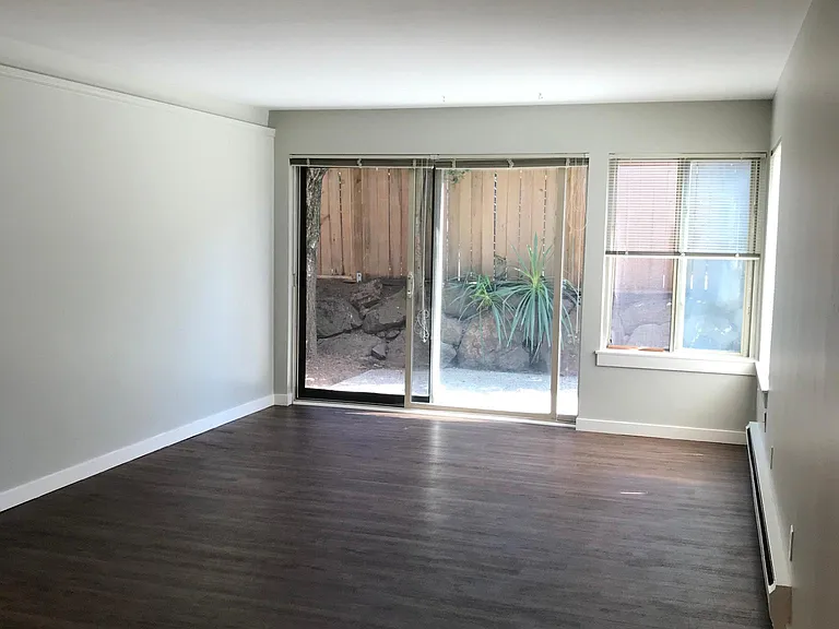 Living room with private patio