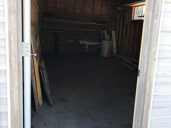 Inside shed