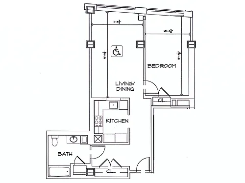 Floor plan 1Bed D