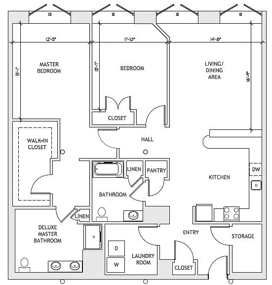 Floor plan 2BD 2BA