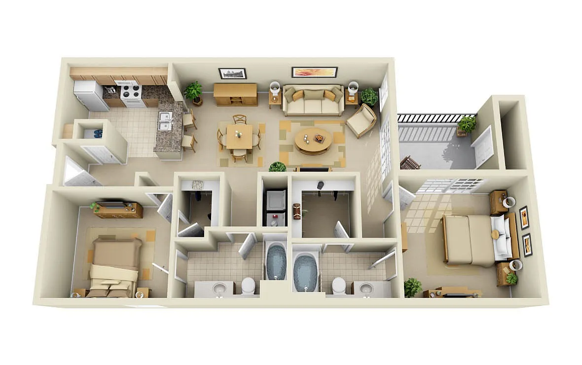 Floor plan 2x2C